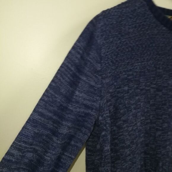 Men URBAN OUTFITTERS / KOTO Blue Cable Knit Cotton Crenwneck Sweater Size Medium - Picture 6 of 13